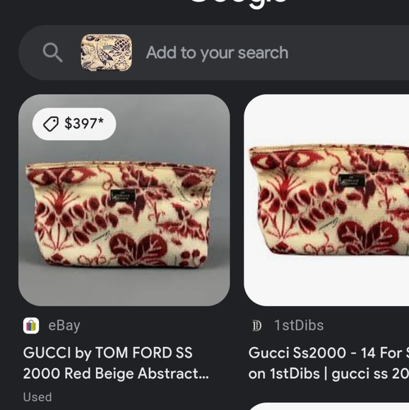 GUCCI by TOM FORD 2000 Navy 9Abstract Floral Canvas Toiletry Pouch Bag Authentic - Picture 15 of 16